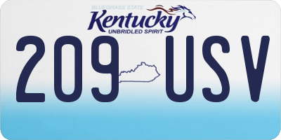 KY license plate 209USV