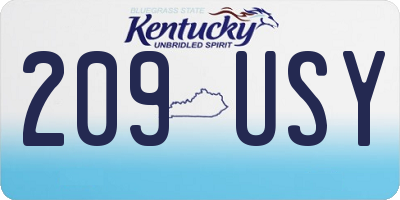 KY license plate 209USY