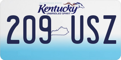 KY license plate 209USZ