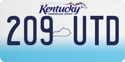 KY license plate 209UTD