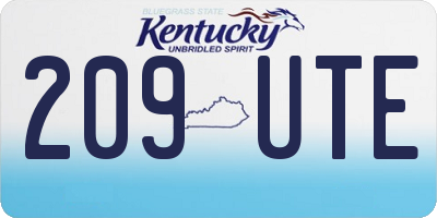 KY license plate 209UTE