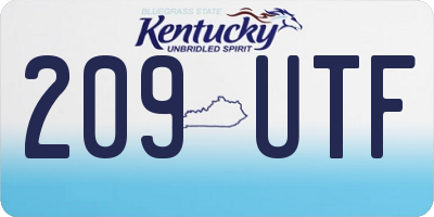 KY license plate 209UTF
