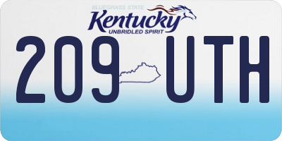 KY license plate 209UTH