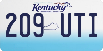 KY license plate 209UTI