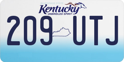 KY license plate 209UTJ
