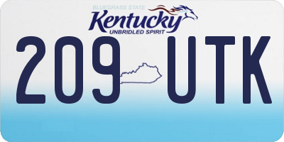 KY license plate 209UTK