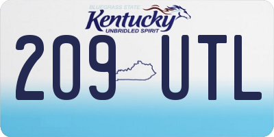 KY license plate 209UTL