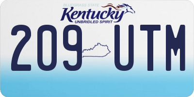 KY license plate 209UTM