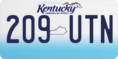 KY license plate 209UTN