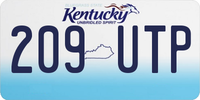 KY license plate 209UTP