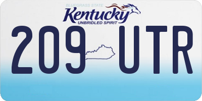 KY license plate 209UTR