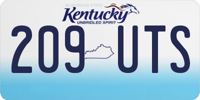 KY license plate 209UTS