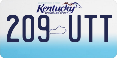 KY license plate 209UTT