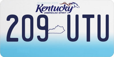 KY license plate 209UTU
