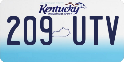 KY license plate 209UTV