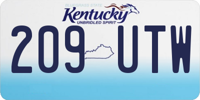 KY license plate 209UTW