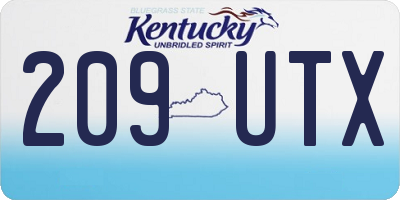 KY license plate 209UTX