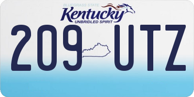 KY license plate 209UTZ