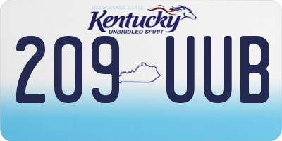 KY license plate 209UUB
