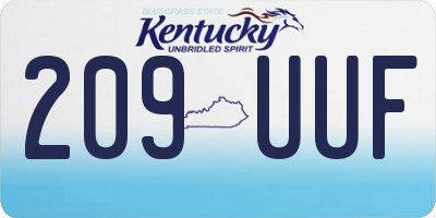 KY license plate 209UUF