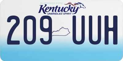 KY license plate 209UUH