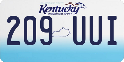 KY license plate 209UUI