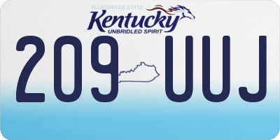 KY license plate 209UUJ