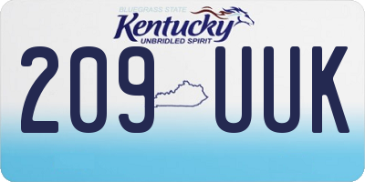 KY license plate 209UUK