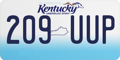 KY license plate 209UUP