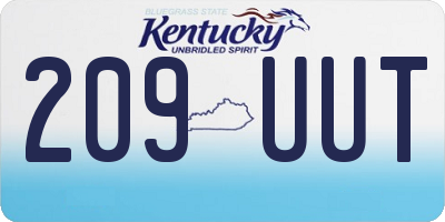 KY license plate 209UUT
