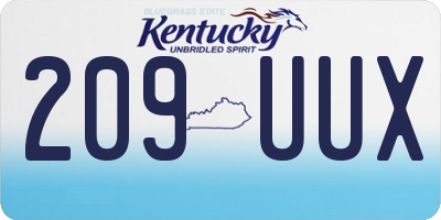 KY license plate 209UUX