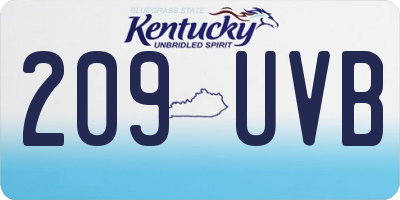 KY license plate 209UVB