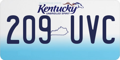 KY license plate 209UVC