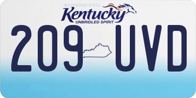 KY license plate 209UVD