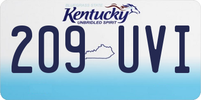 KY license plate 209UVI