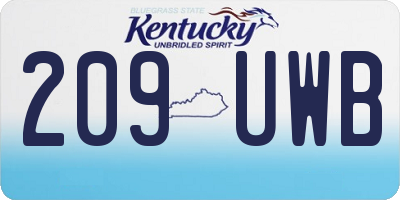 KY license plate 209UWB