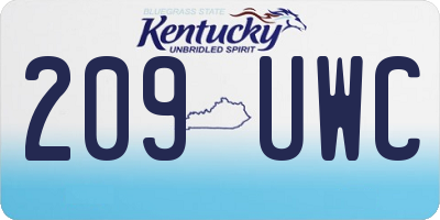 KY license plate 209UWC