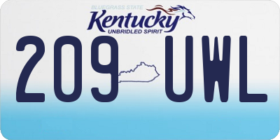 KY license plate 209UWL