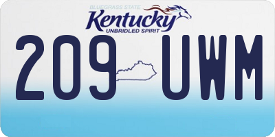 KY license plate 209UWM