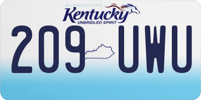 KY license plate 209UWU