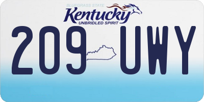 KY license plate 209UWY