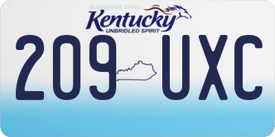 KY license plate 209UXC