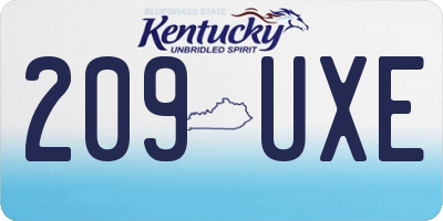 KY license plate 209UXE