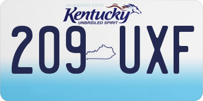 KY license plate 209UXF
