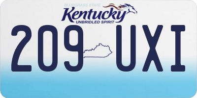 KY license plate 209UXI