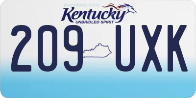 KY license plate 209UXK