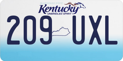 KY license plate 209UXL