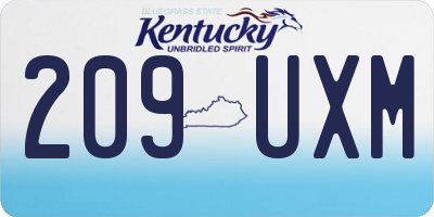KY license plate 209UXM