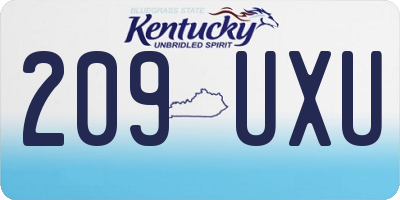 KY license plate 209UXU