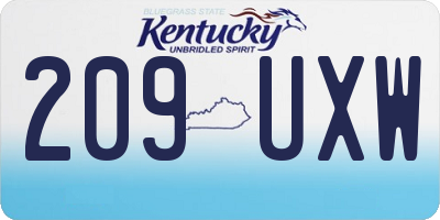 KY license plate 209UXW